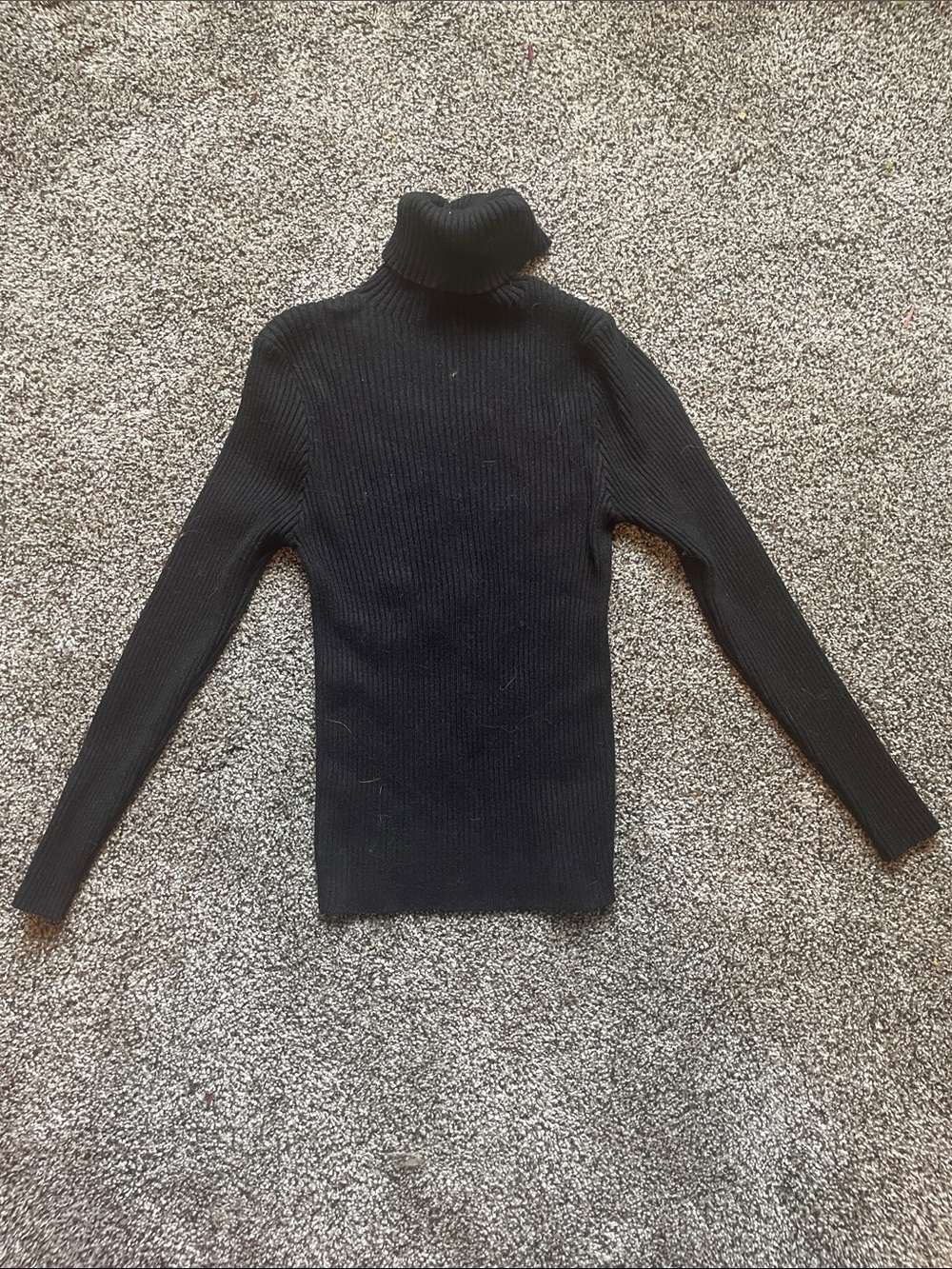 Ms. Maggie Slim Ribbed Black Turtleneck Sweater Women’s Small